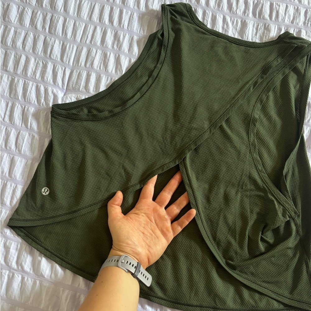 Lululemon Open Back Tank Top- olive green